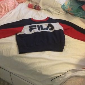 cropped red,white and blue long sleeve
